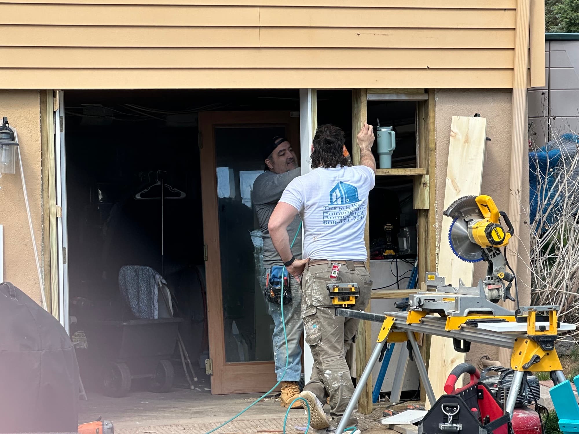 Tony and Stefanos Karpontinis working on site in Central NJ