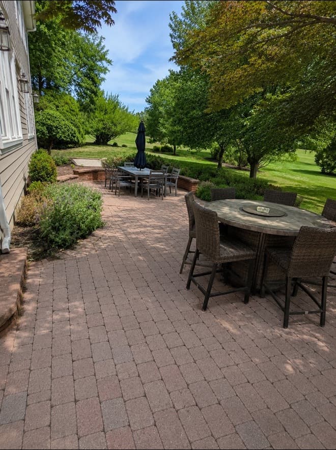 Patio seating area completed by The5thwall for a new deck and exterior project